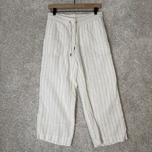 Athleta Stripe Bali Linen Crop Pants - Size 4